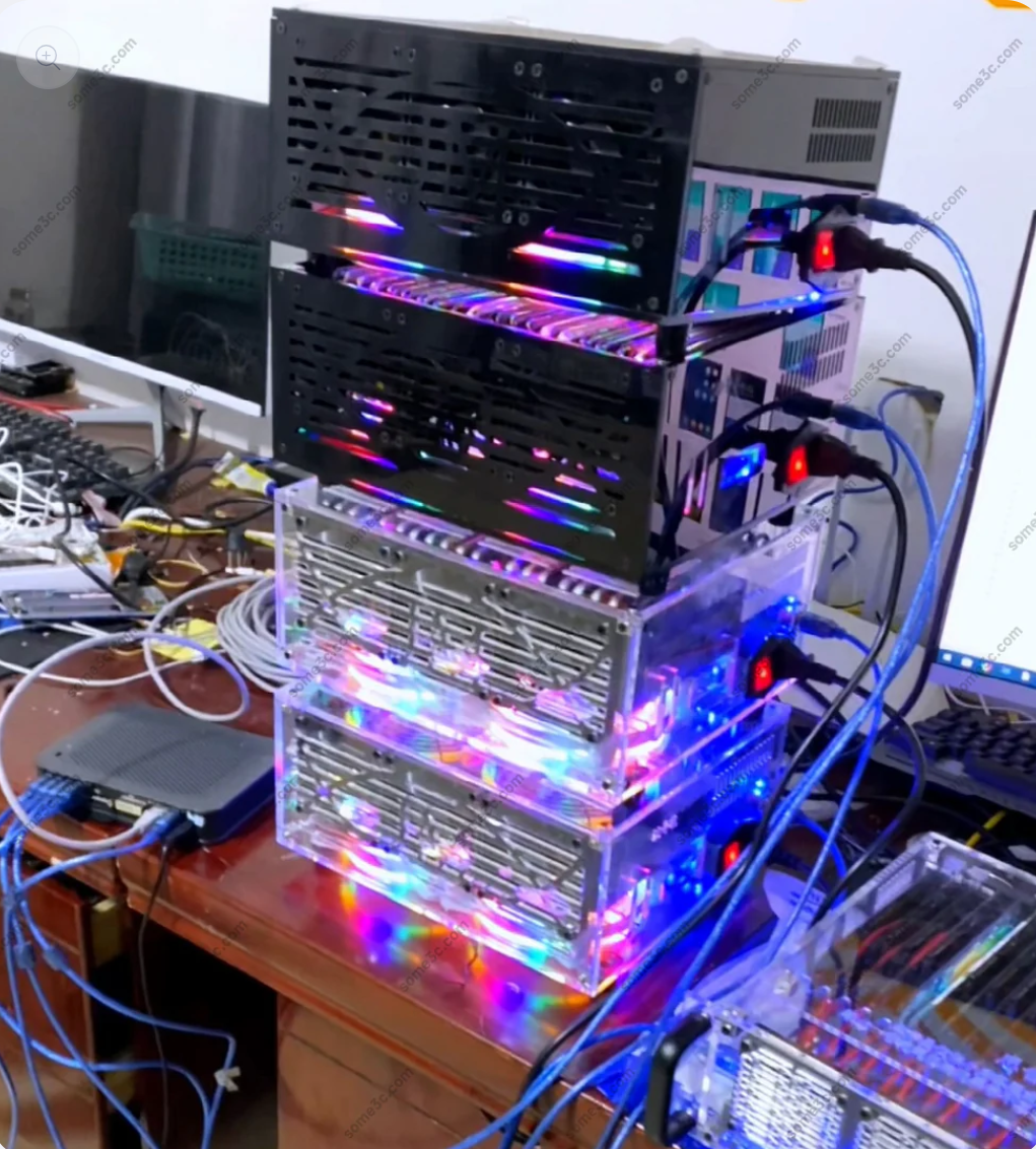 buy Acrylic RGB 20 Mobile phone Chassis farm SmartPhone Group Control Box Motherboard USB Connection Farming Accessories - Image 2