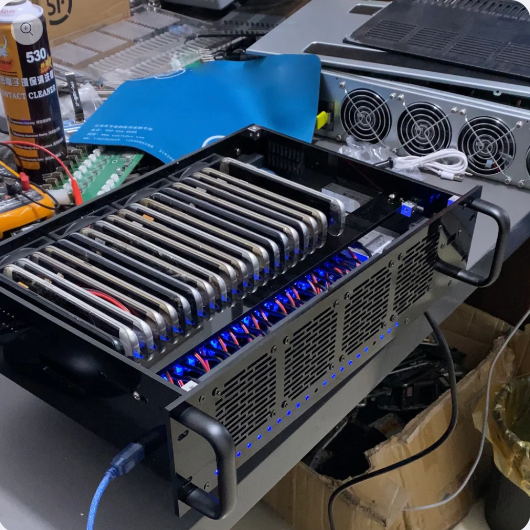 buy Acrylic 20 Smartphone Chassis farm Mobile Phone Group Control Box Motherboard USB Connection